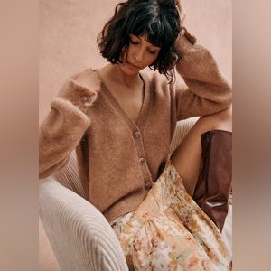 Sezane Brown Cardigan Sweater